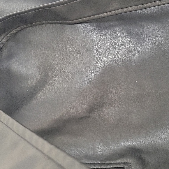 BAGATELLE COLLECTION BLACK FAUX LEATHER SKIRT WITH FRONT POCKETS TIE WAIST MED - Picture 8 of 16